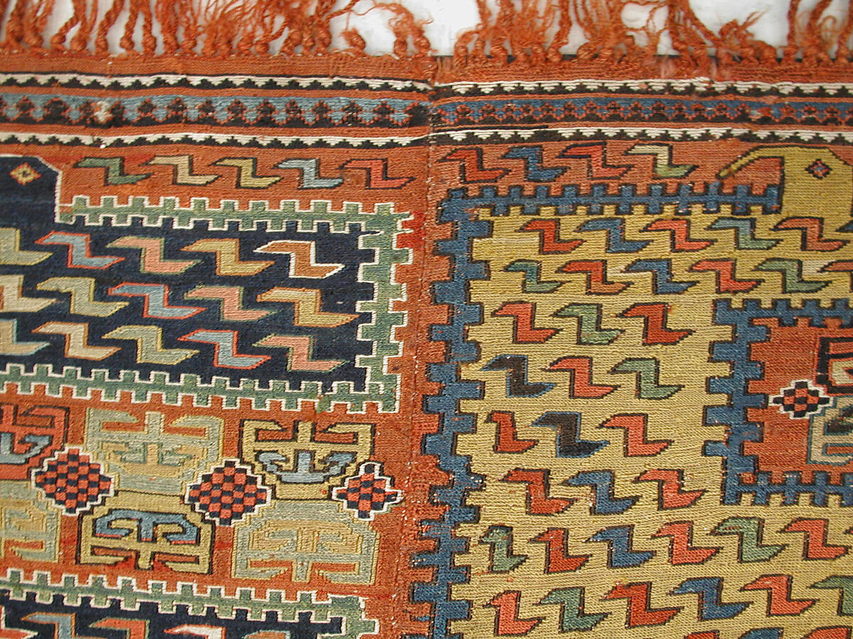Dragon Carpet, Wool (warp, weft and pile), supplementary weft brocaded (soumak)