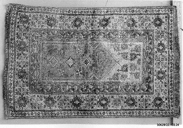 Prayer Rug with Niche Design, Wool (warp, weft, and pile); symmetrically knotted pile