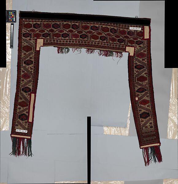 Tent Door Surround, Wool, goat's hair; asymmetrically knotted pile