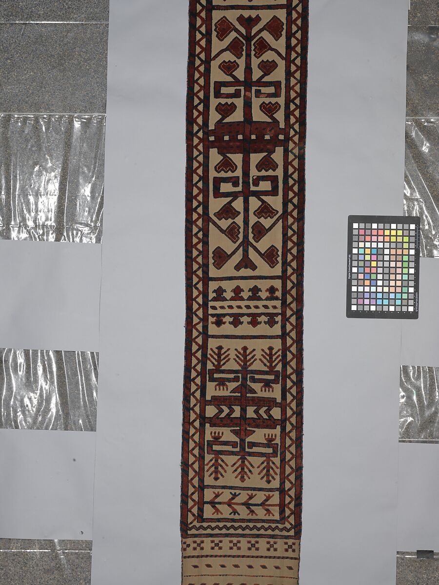 Tent Band, Wool (warp, weft and pile); symmetrically knotted pile