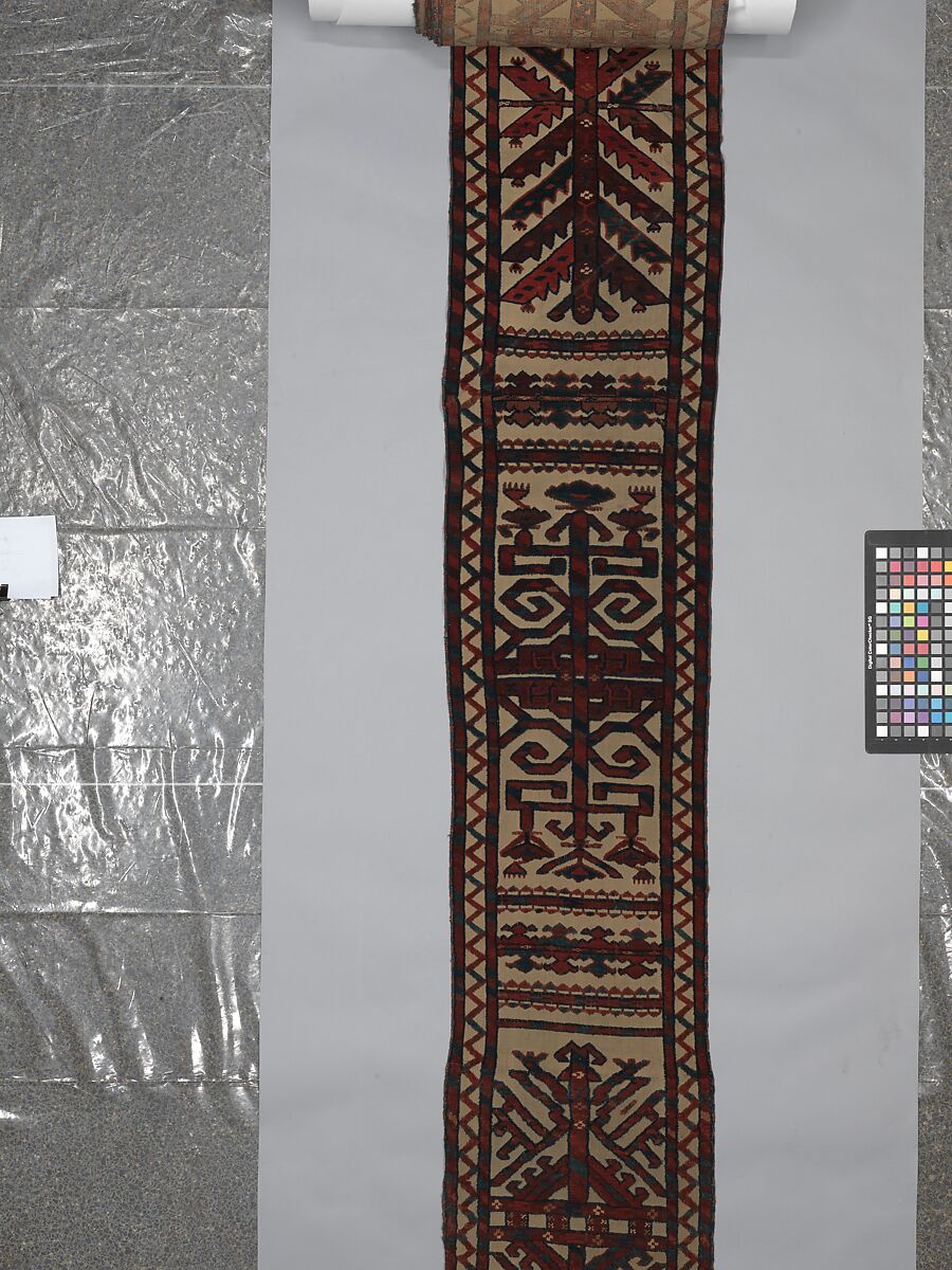 Tent Band, Wool (warp, weft and pile); symmetrically knotted pile