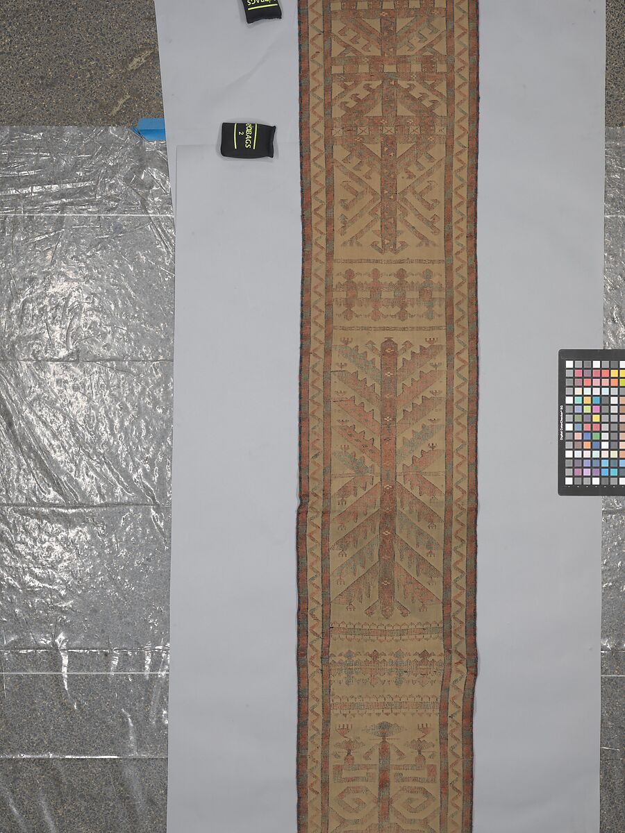 Tent Band, Wool (warp, weft and pile); symmetrically knotted pile