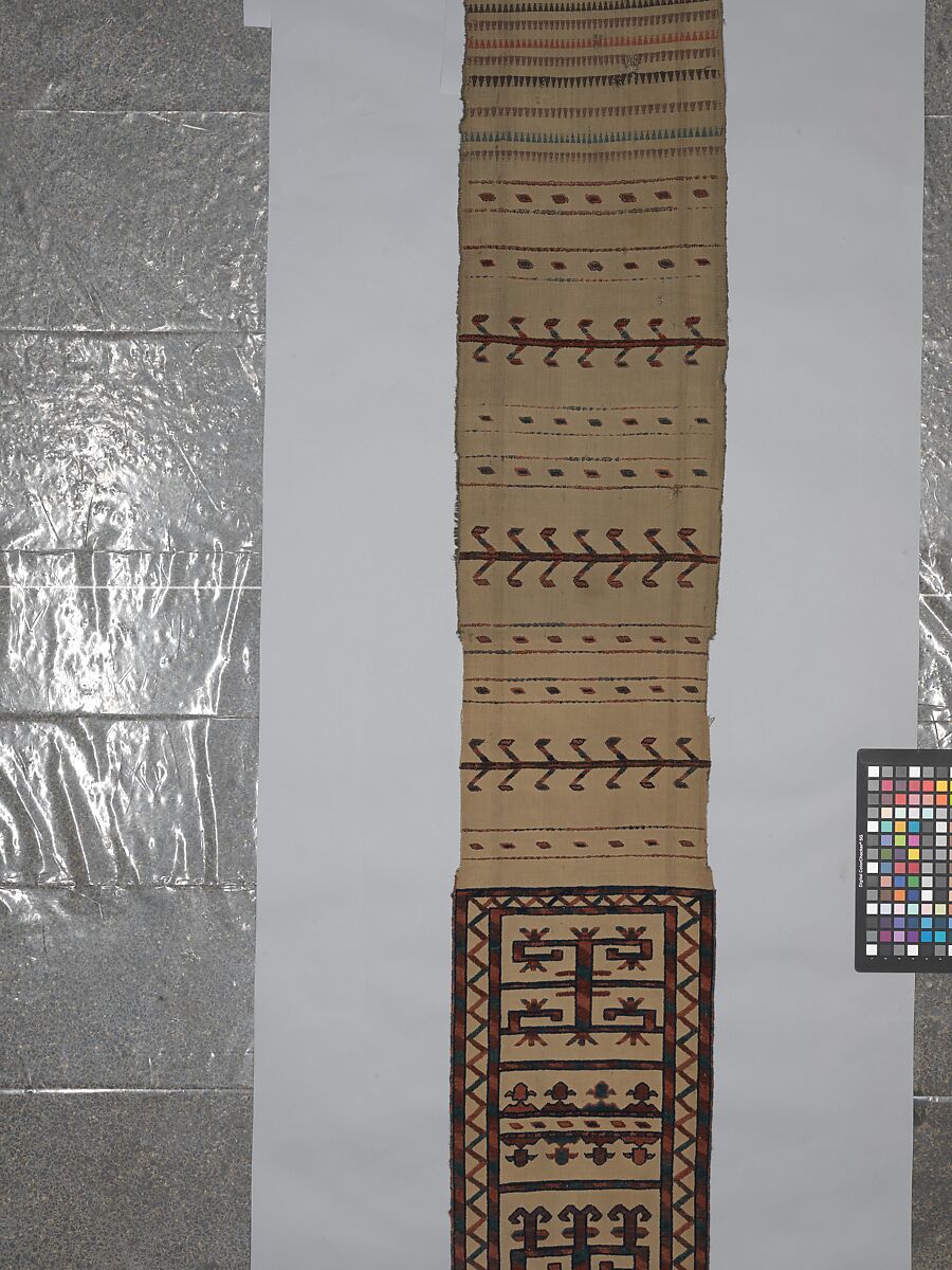 Tent Band, Wool (warp, weft and pile); symmetrically knotted pile