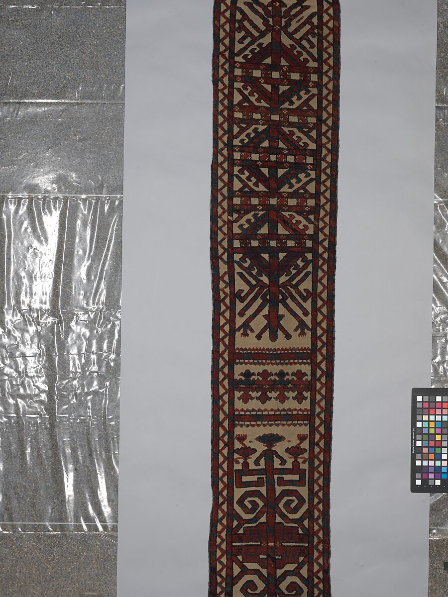 Tent Band, Wool (warp, weft and pile); symmetrically knotted pile