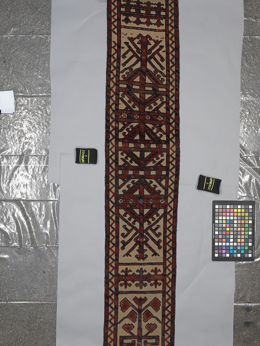 Tent Band, Wool (warp, weft and pile); symmetrically knotted pile