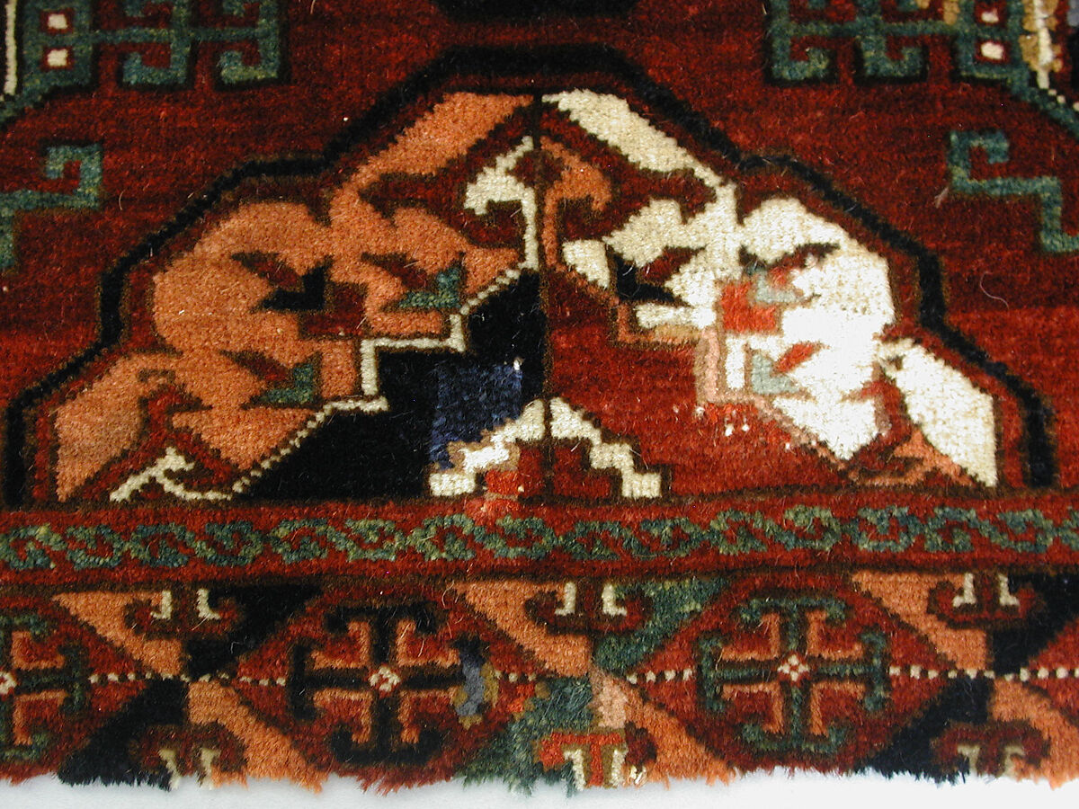 Storage Bag (Chuval) Face, Wool (warp, weft and pile), cotton (weft); asymmetrically knotted pile
