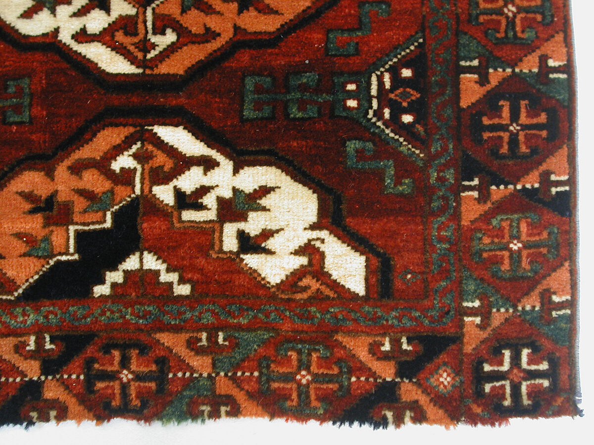 Storage Bag (Chuval) Face, Wool (warp, weft and pile), cotton (weft); asymmetrically knotted pile