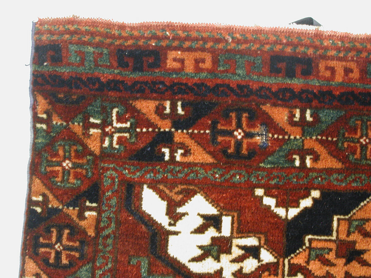 Storage Bag (Chuval) Face, Wool (warp, weft and pile), cotton (weft); asymmetrically knotted pile