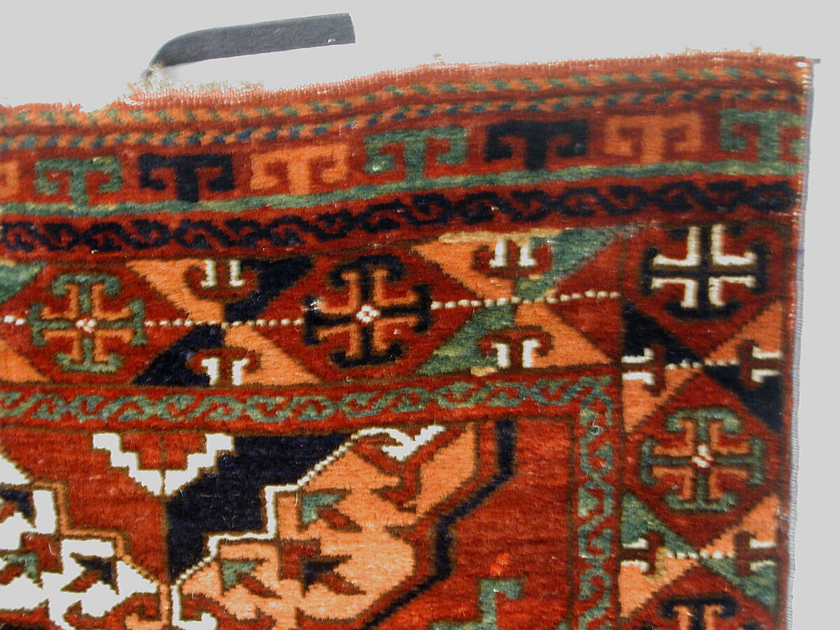 Storage Bag (Chuval) Face, Wool (warp, weft and pile), cotton (weft); asymmetrically knotted pile