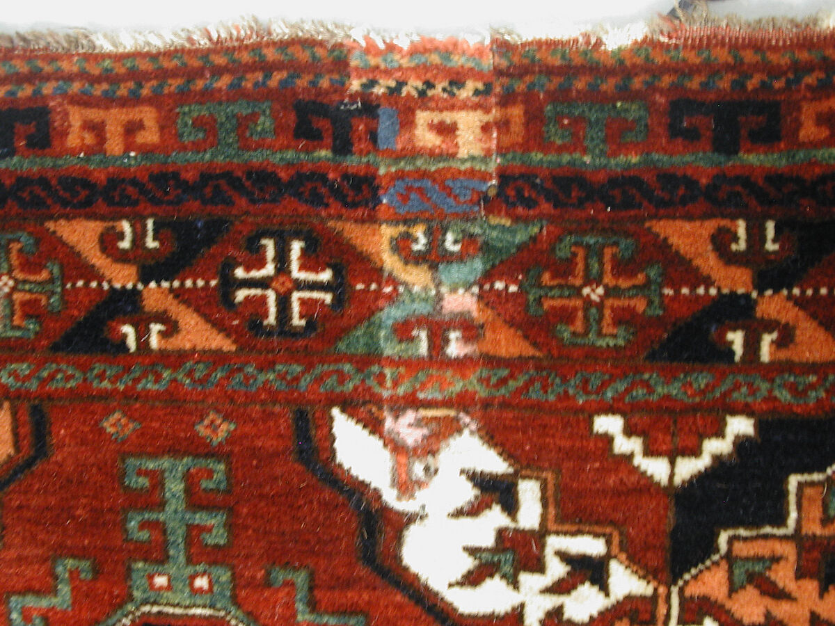 Storage Bag (Chuval) Face, Wool (warp, weft and pile), cotton (weft); asymmetrically knotted pile