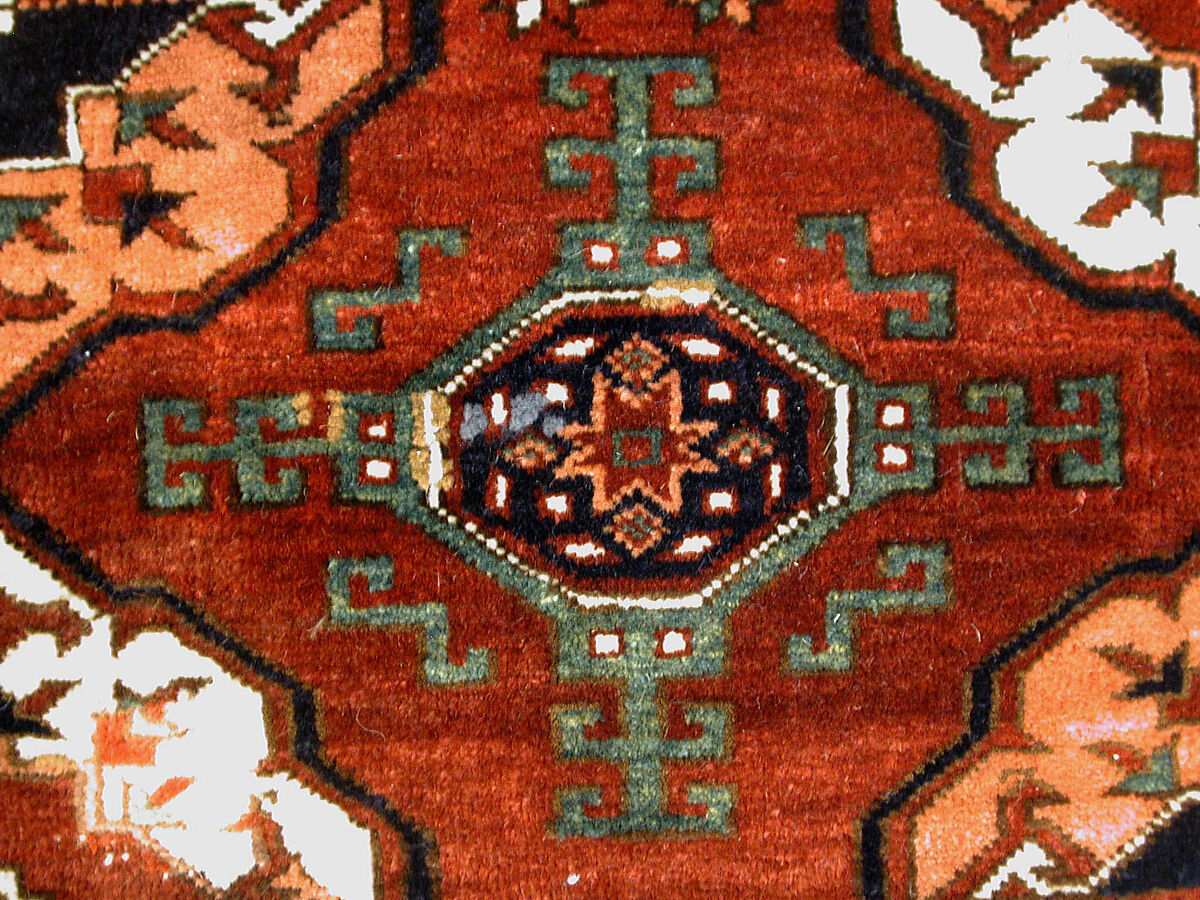 Storage Bag (Chuval) Face, Wool (warp, weft and pile), cotton (weft); asymmetrically knotted pile