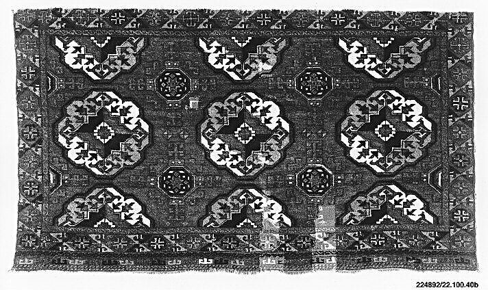 Storage Bag (Chuval) Face, Wool, (warp, weft and pile), cotton (weft); asymmetrically knotted pile