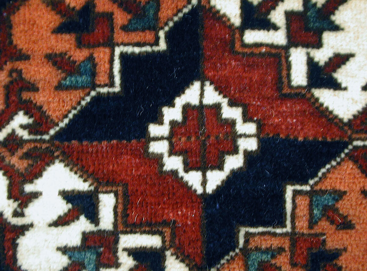 Storage Bag (Chuval) Face, Wool, (warp, weft and pile), cotton (weft); asymmetrically knotted pile