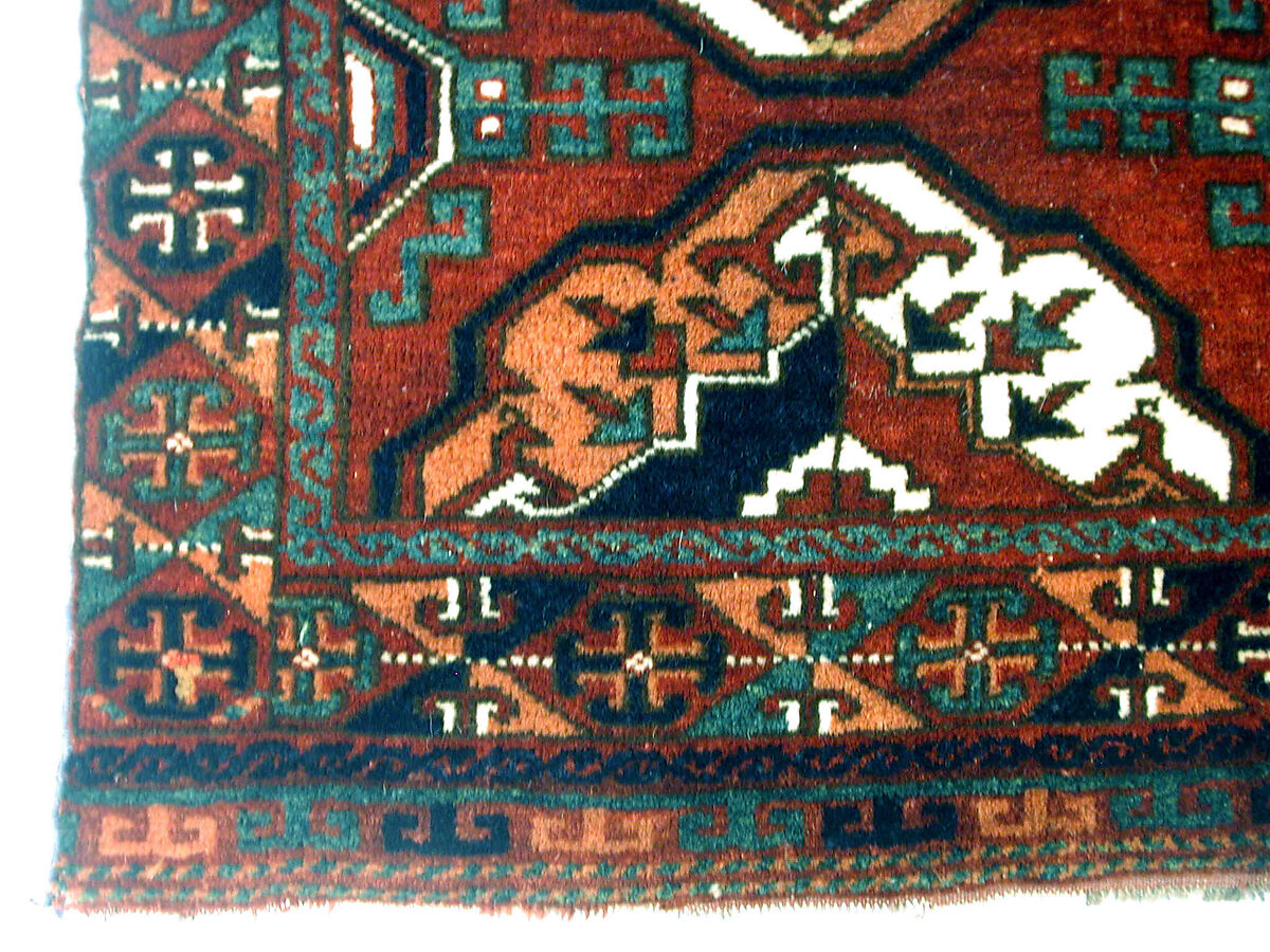 Storage Bag (Chuval) Face, Wool, (warp, weft and pile), cotton (weft); asymmetrically knotted pile