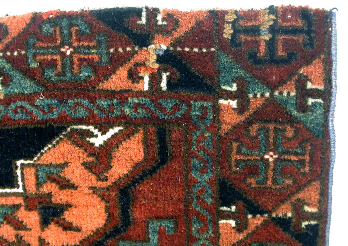 Storage Bag (Chuval) Face, Wool, (warp, weft and pile), cotton (weft); asymmetrically knotted pile