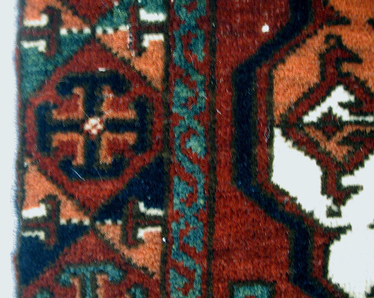 Storage Bag (Chuval) Face, Wool, (warp, weft and pile), cotton (weft); asymmetrically knotted pile