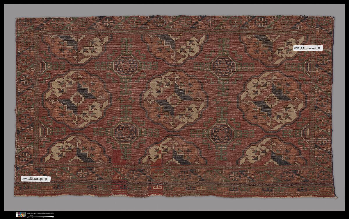 Storage Bag (Chuval) Face, Wool, (warp, weft and pile), cotton (weft); asymmetrically knotted pile