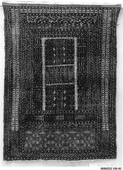 Tent Door Hanging (Ensi), Wool (warp, weft and pile), cotton (pile); symmetrically knotted pile