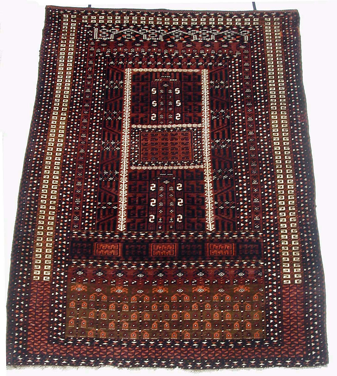 Tent Door Hanging (Ensi), Wool (warp, weft and pile), cotton (pile); symmetrically knotted pile