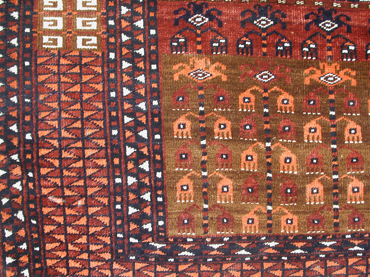 Tent Door Hanging (Ensi), Wool (warp, weft and pile), cotton (pile); symmetrically knotted pile