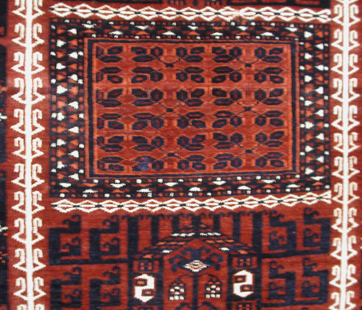 Tent Door Hanging (Ensi), Wool (warp, weft and pile), cotton (pile); symmetrically knotted pile