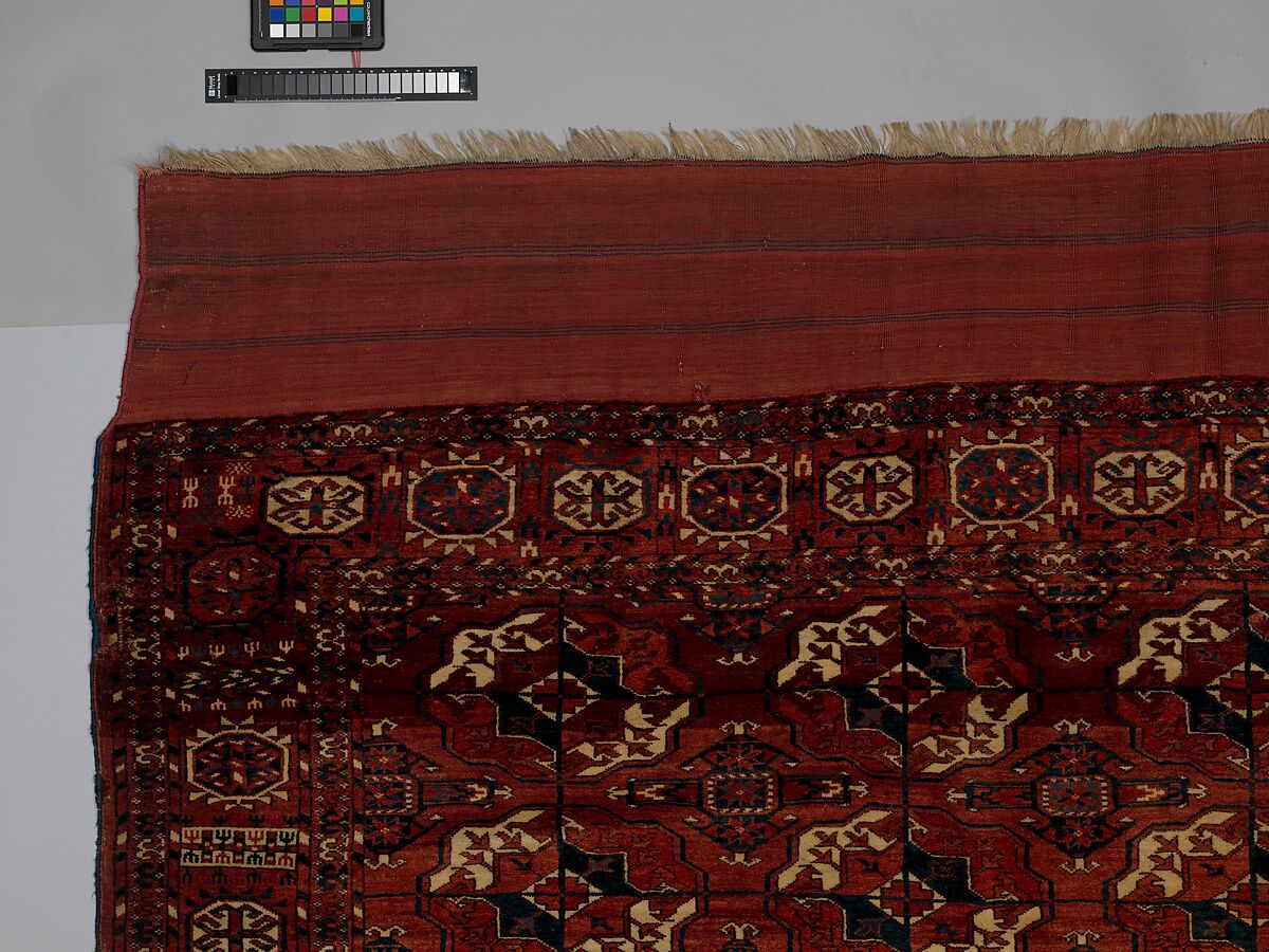 Tekke Main Carpet, Wool (warp), wool (weft and pile); asymmetrically knotted pile