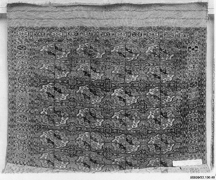 Tekke Main Carpet, Wool (warp), wool (weft and pile); asymmetrically knotted pile