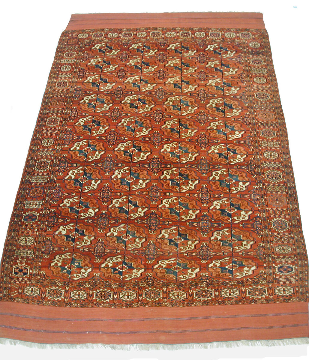 Tekke Main Carpet, Wool (warp), wool (weft and pile); asymmetrically knotted pile