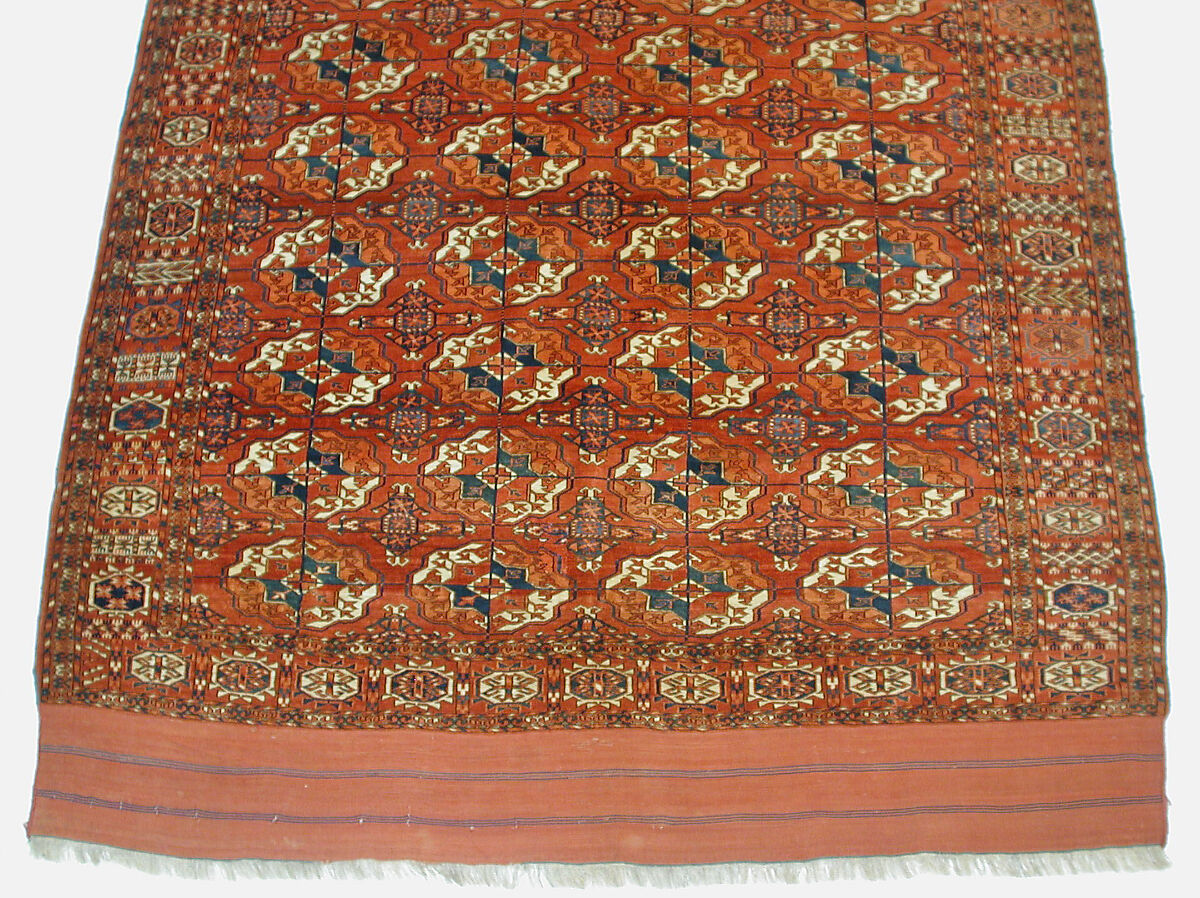Tekke Main Carpet, Wool (warp), wool (weft and pile); asymmetrically knotted pile