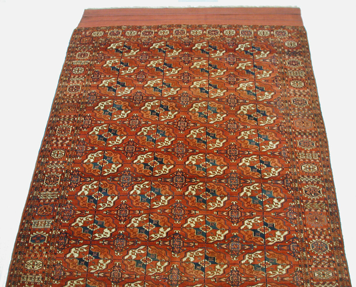 Tekke Main Carpet, Wool (warp), wool (weft and pile); asymmetrically knotted pile