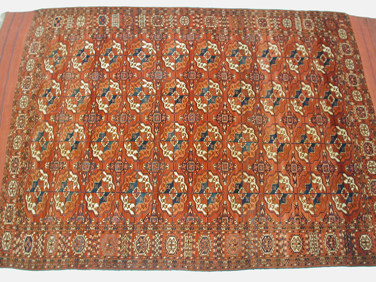 Tekke Main Carpet, Wool (warp), wool (weft and pile); asymmetrically knotted pile