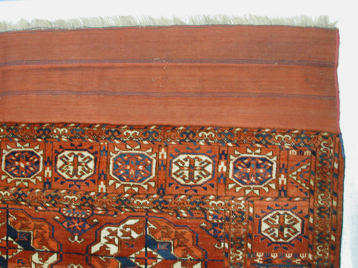 Tekke Main Carpet, Wool (warp), wool (weft and pile); asymmetrically knotted pile