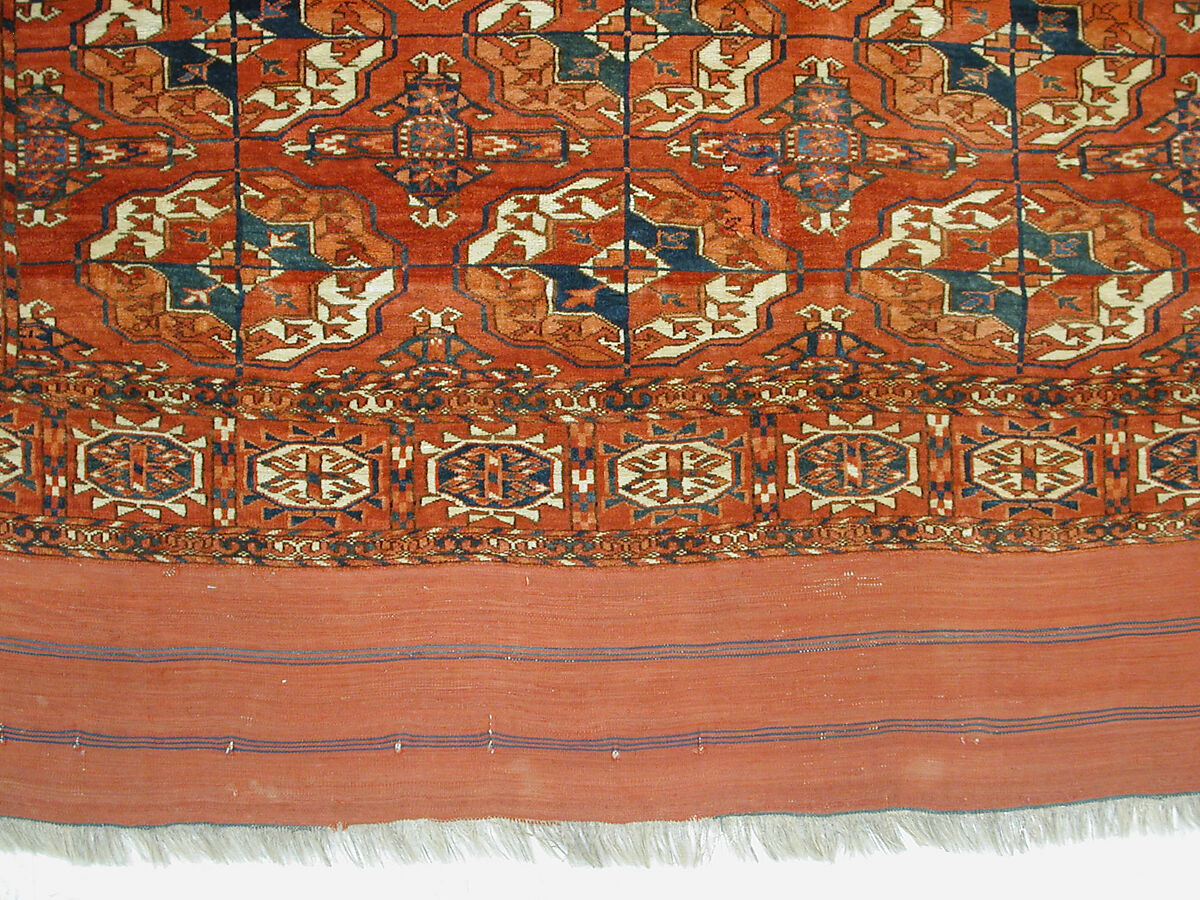 Tekke Main Carpet, Wool (warp), wool (weft and pile); asymmetrically knotted pile