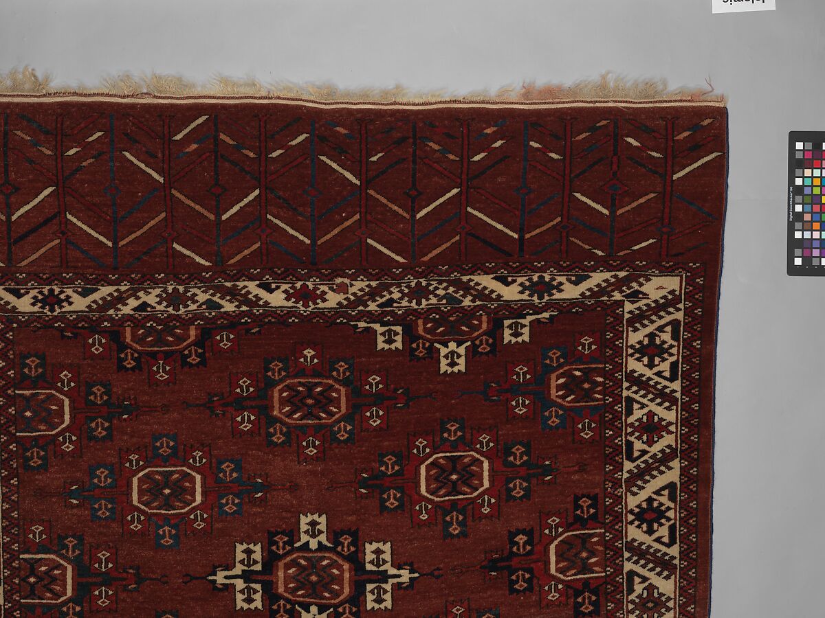 Yomut Main Carpet, Wool (warp, weft and pile); symmetrically knotted pile