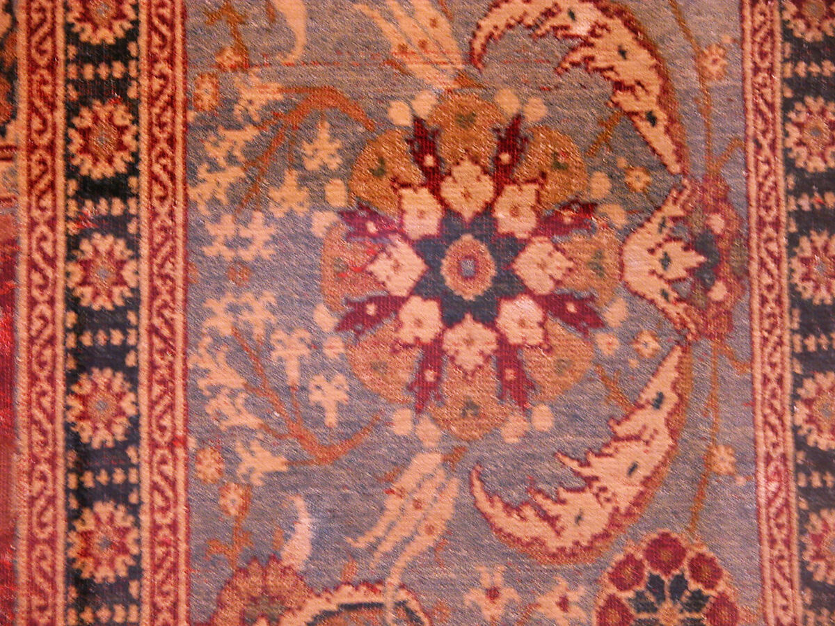 Carpet with Triple-Arch Design, Silk (warp and weft), wool (pile), cotton (pile); asymmetrically knotted pile 