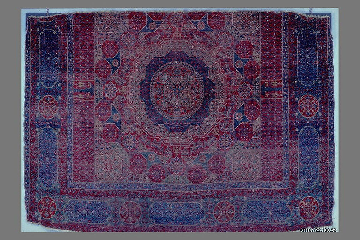 Mamluk Carpet, Wool, (warp, weft and pile); asymmetrically knotted pile