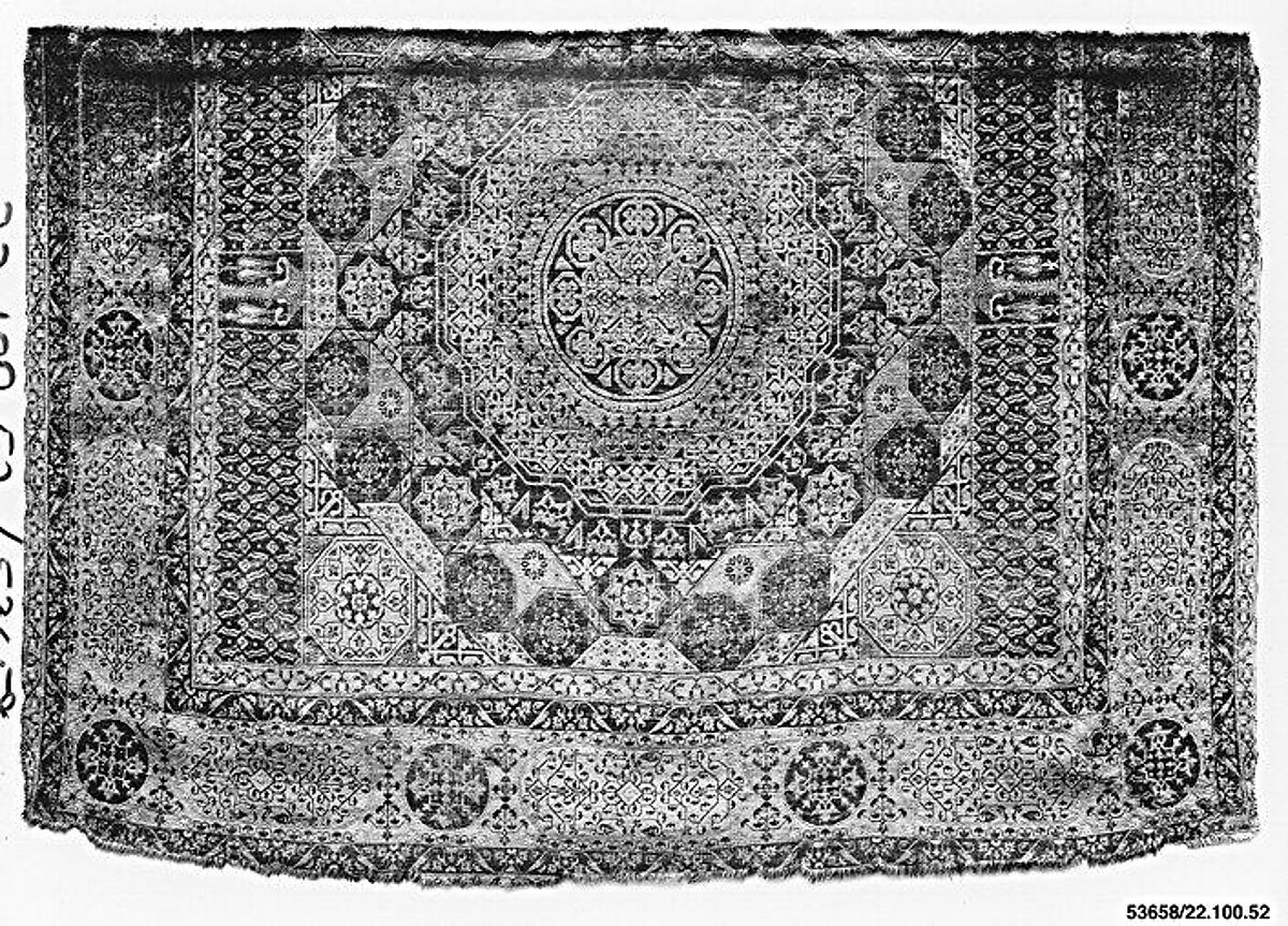 Mamluk Carpet, Wool, (warp, weft and pile); asymmetrically knotted pile