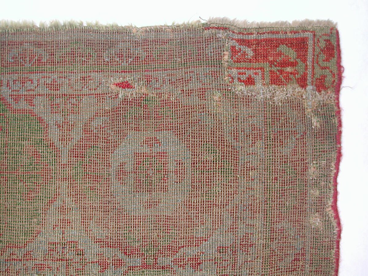 Mamluk Carpet, Wool, (warp, weft and pile); asymmetrically knotted pile