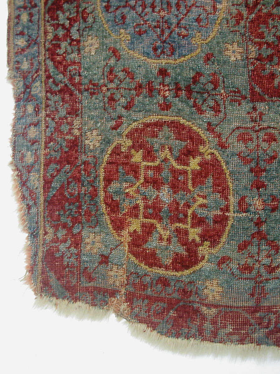 Mamluk Carpet, Wool, (warp, weft and pile); asymmetrically knotted pile