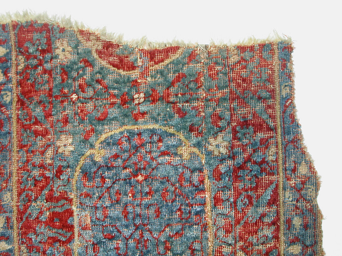 Mamluk Carpet, Wool, (warp, weft and pile); asymmetrically knotted pile