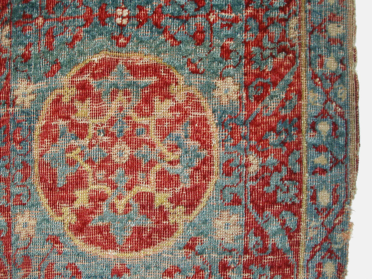 Mamluk Carpet, Wool, (warp, weft and pile); asymmetrically knotted pile