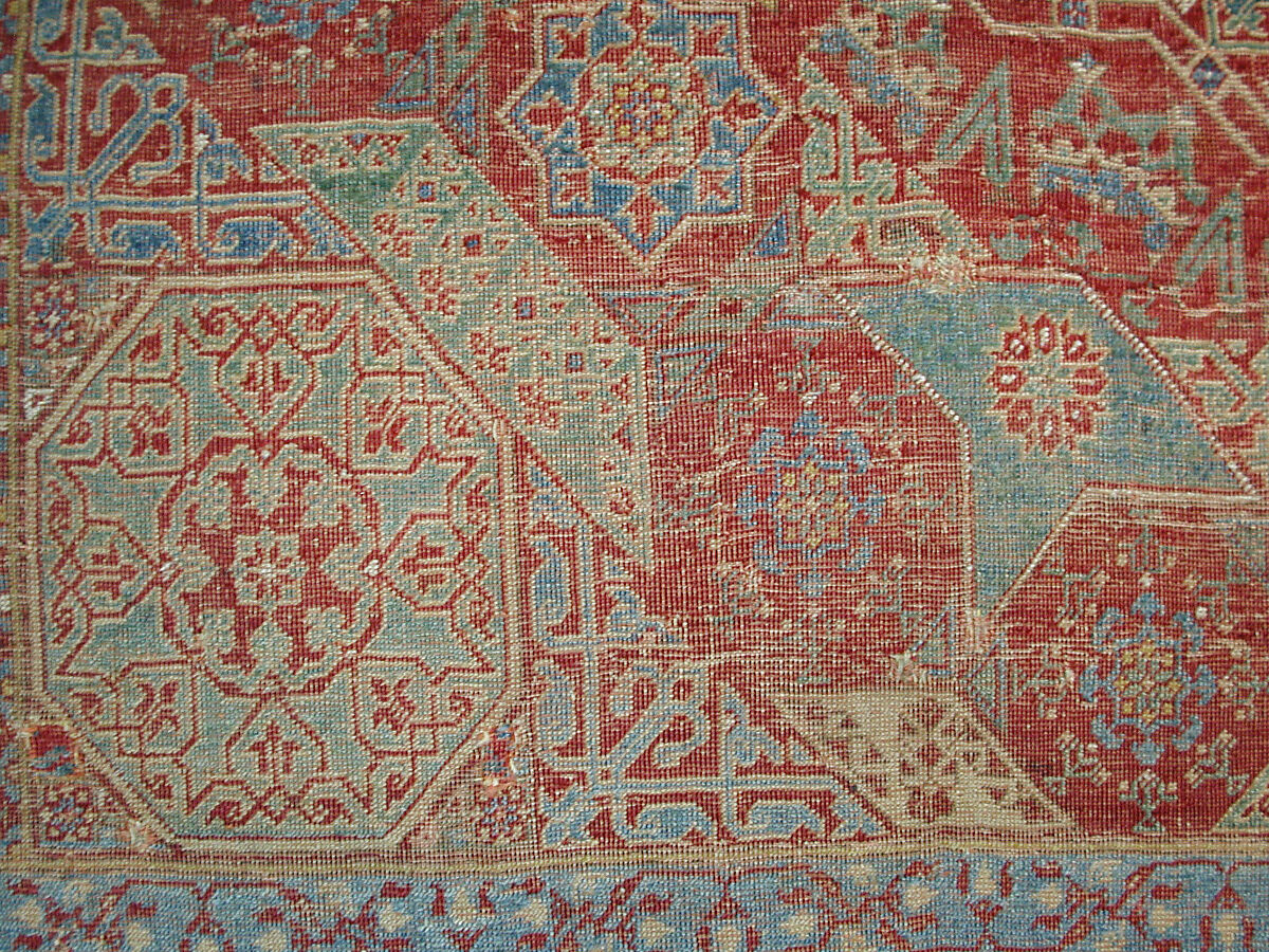 Mamluk Carpet, Wool, (warp, weft and pile); asymmetrically knotted pile