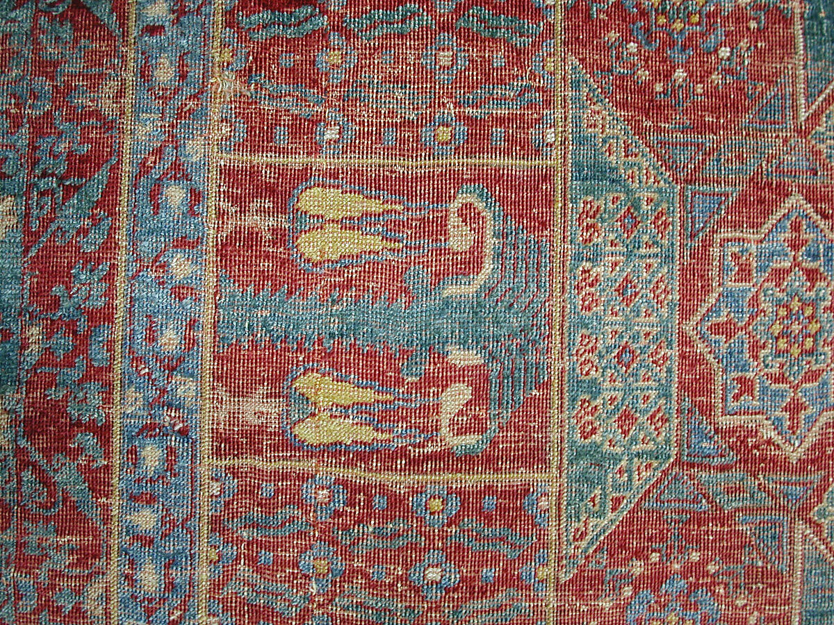 Mamluk Carpet, Wool, (warp, weft and pile); asymmetrically knotted pile