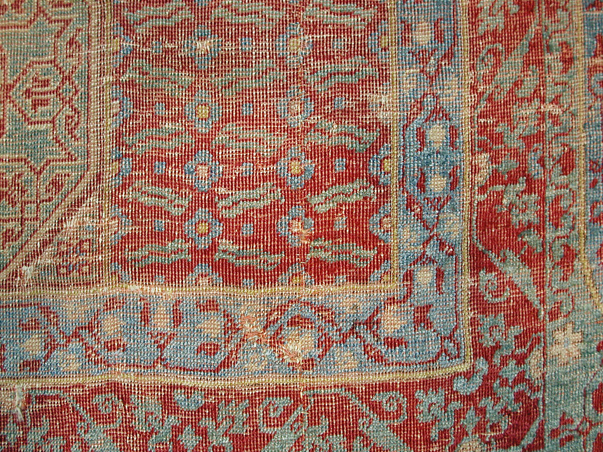 Mamluk Carpet, Wool, (warp, weft and pile); asymmetrically knotted pile