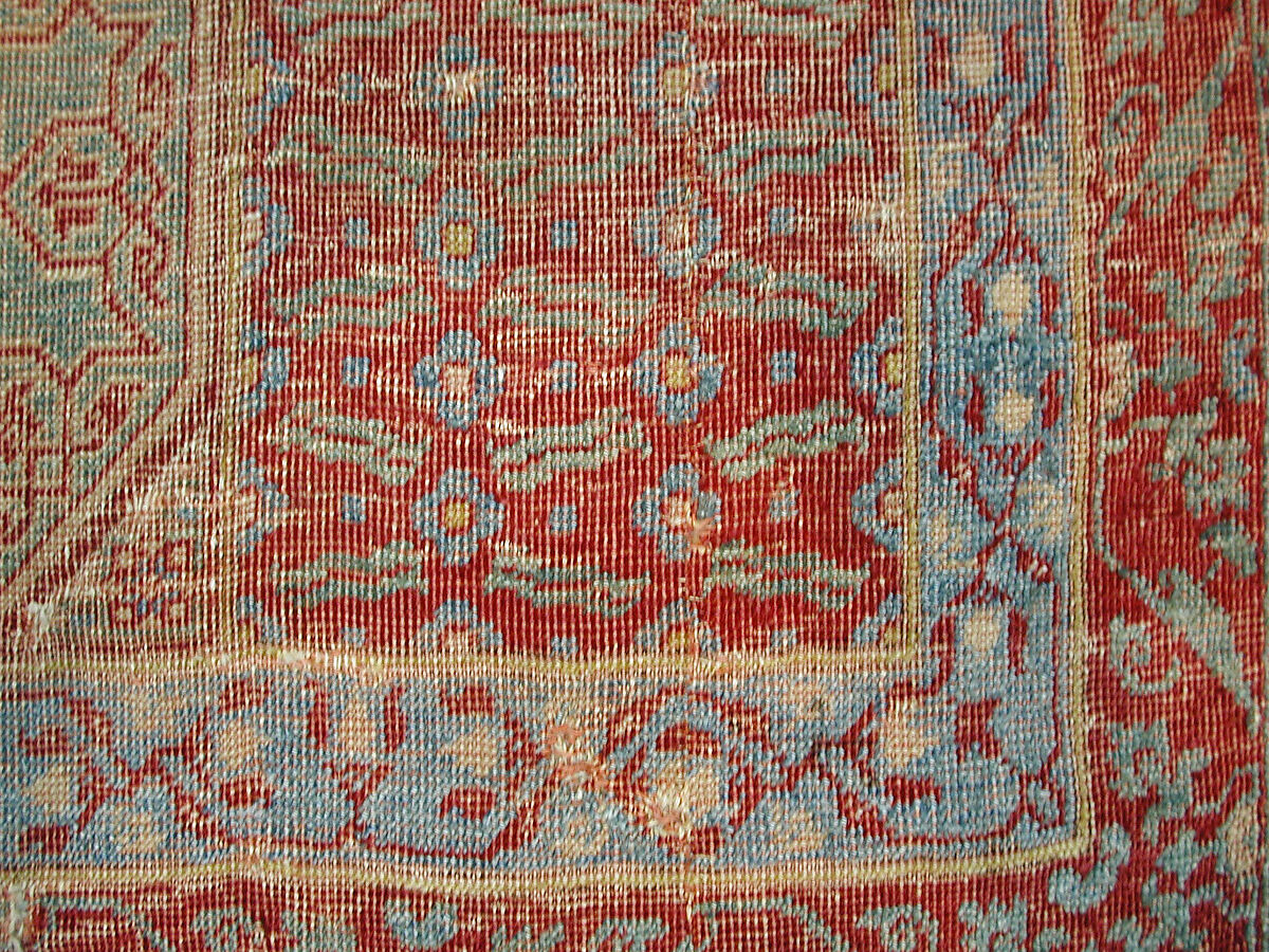 Mamluk Carpet, Wool, (warp, weft and pile); asymmetrically knotted pile