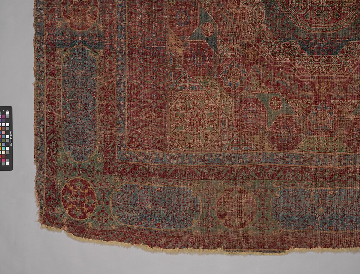Mamluk Carpet, Wool, (warp, weft and pile); asymmetrically knotted pile