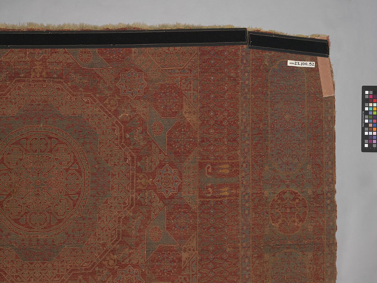 Mamluk Carpet, Wool, (warp, weft and pile); asymmetrically knotted pile