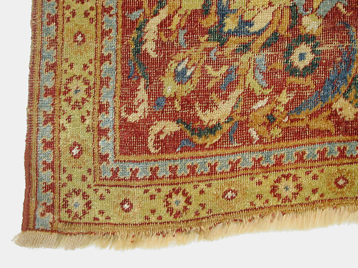 Carpet, Wool (warp, weft and pile), asymmetrically knotted pile