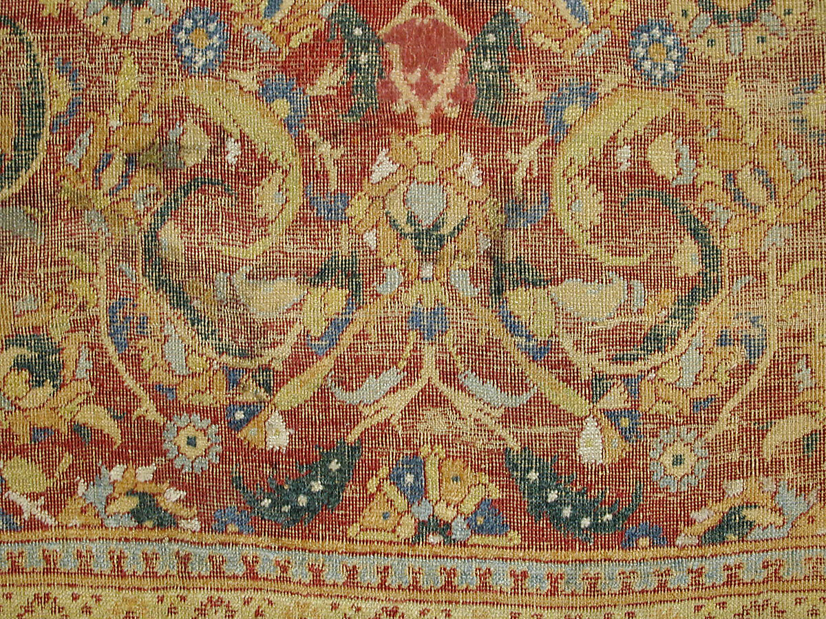 Carpet, Wool (warp, weft and pile), asymmetrically knotted pile