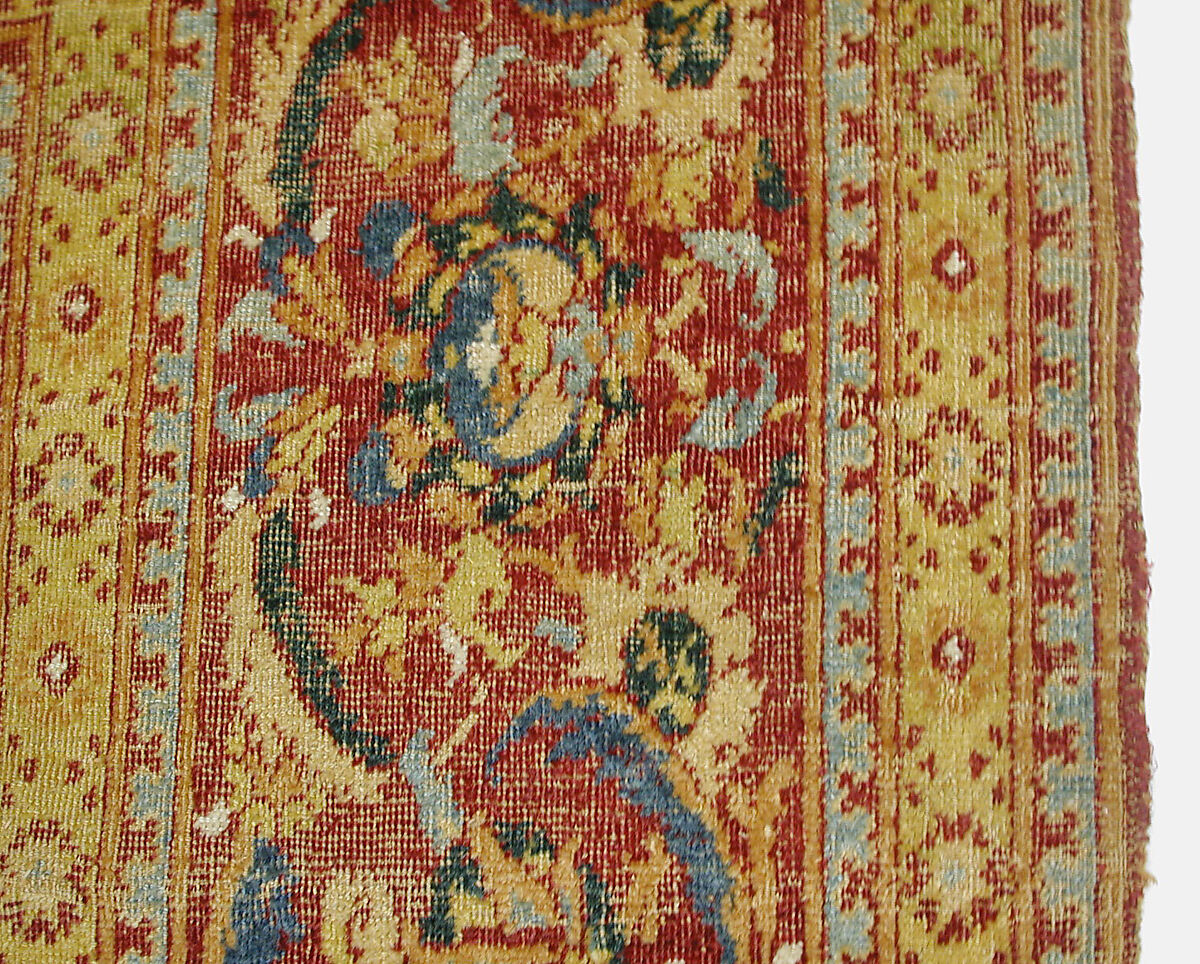 Carpet, Wool (warp, weft and pile), asymmetrically knotted pile